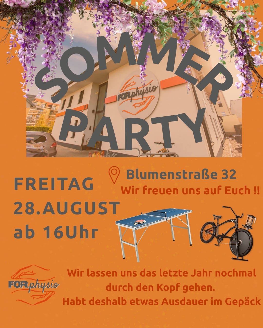Einladung zum Sommerfest der FORphysio am 28.08.2026